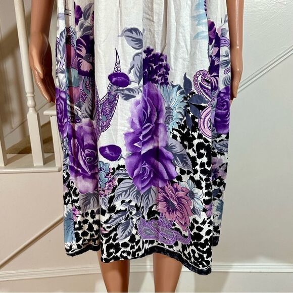 White purple black summer dress - Picture 4 of 12